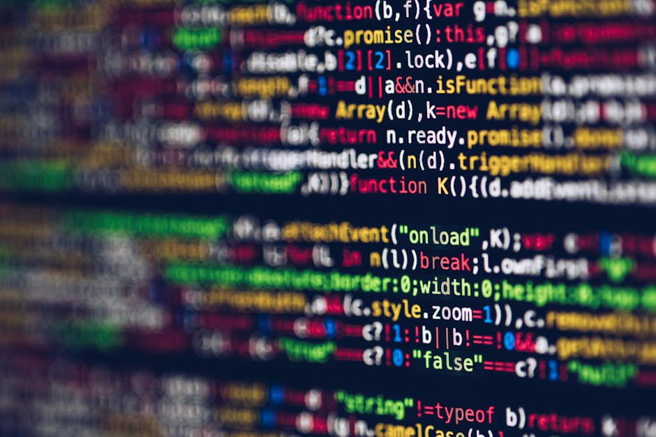 A computer screen displays a coding window with HTML and CSS code, featuring tags such as <html>, <head>, <title>, and <link>, illuminated by soft lighting. The code, written i